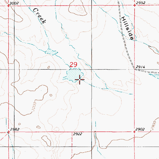 Topographic Map of 01S53E29DBBD01 Well, MT