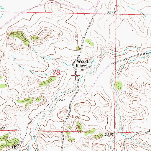 Topographic Map of 01S43E28DBAA01 Well, MT