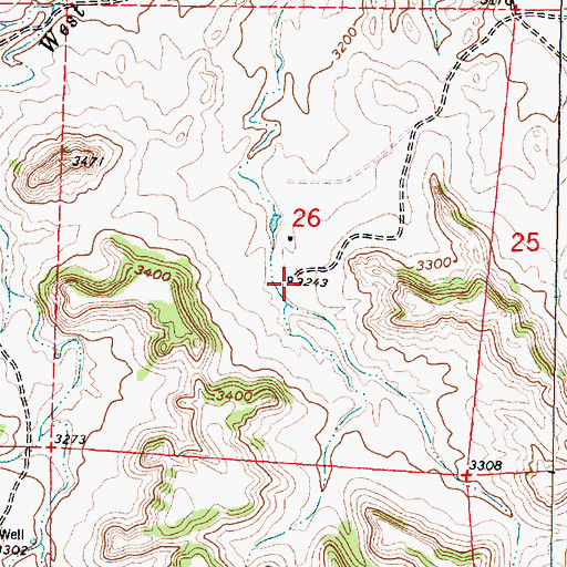Topographic Map of 01S42E26DBDA01 Well, MT
