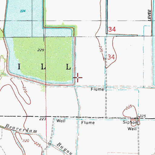 Topographic Map of Bredlow Reservoir Dam, AR