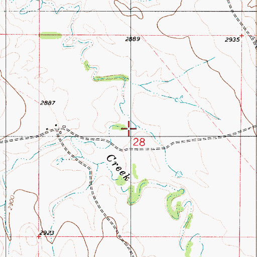 Topographic Map of 01S54E28ACCC01 Well, MT