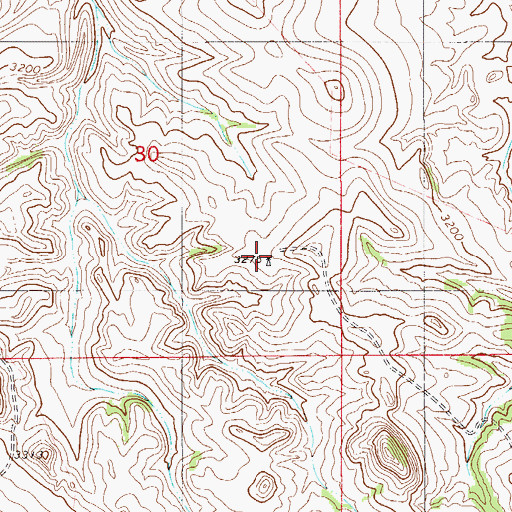 Topographic Map of 01S56E30DDBA01 Well, MT