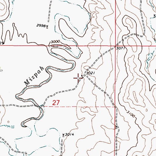 Topographic Map of 01S51E27ACAA01 Well, MT