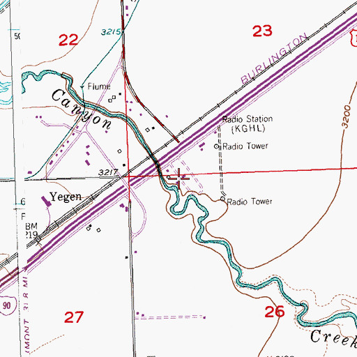 Topographic Map of 01S25E26BBAA01 Well, MT