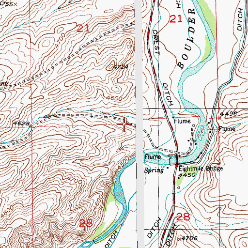 Topographic Map of 01S14E21DCCD01 Well, MT