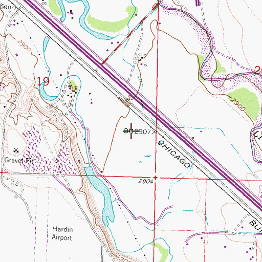 Topographic Map of 01S34E19DA__01 Well, MT