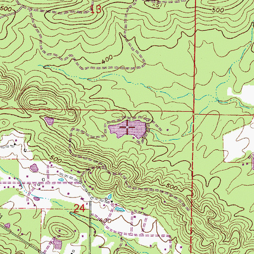 Topographic Map of Ginger Hill Lake, AR