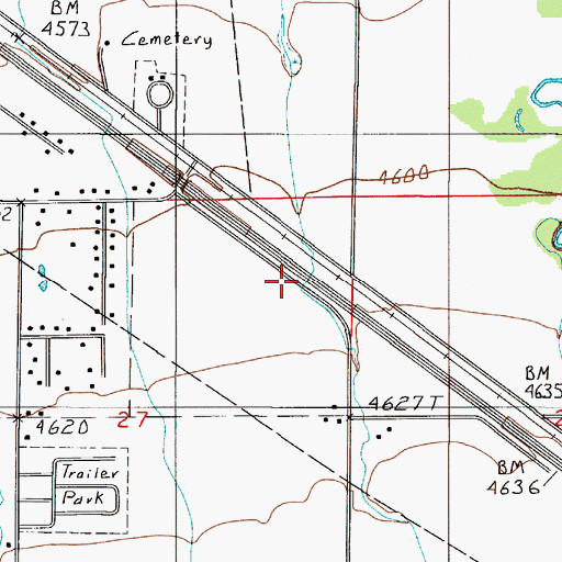 Topographic Map of 01S05E27AA__01 Well, MT