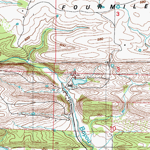 Topographic Map of Davis Lake Dam, AR