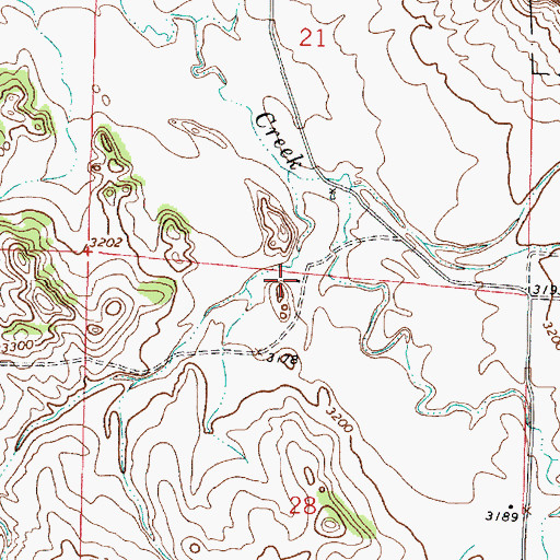 Topographic Map of 01S46E28BAAB01 Well, MT