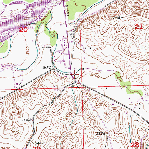 Topographic Map of 01S26E20DDDA01 Well, MT