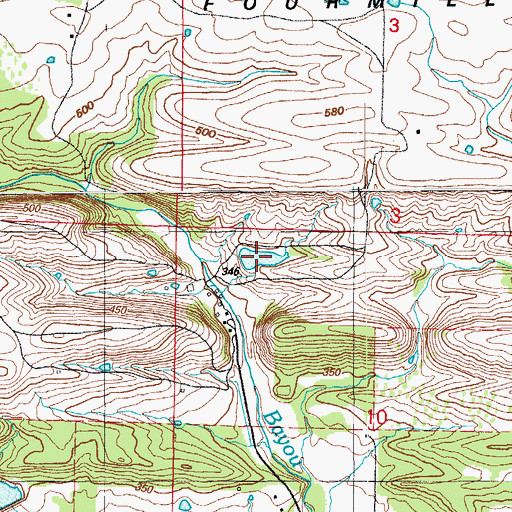 Topographic Map of Davis Lake, AR