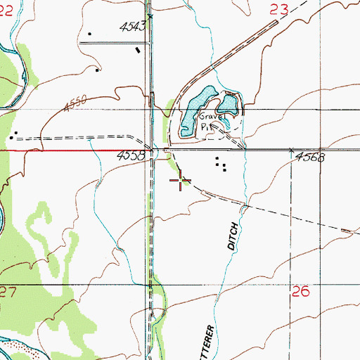 Topographic Map of 01S04E26BBA_01 Well, MT