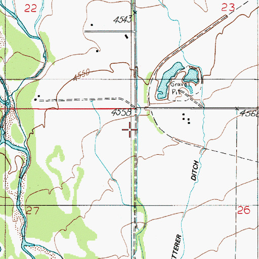 Topographic Map of 01S04E26BBB_01 Well, MT
