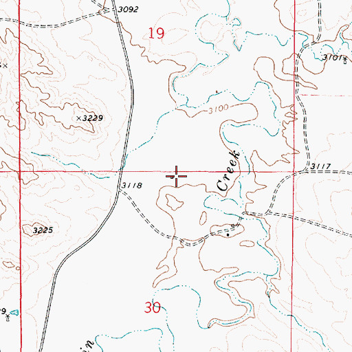 Topographic Map of 01S49E30ABBA01 Well, MT