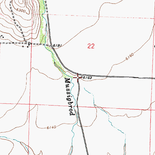 Topographic Map of 01S16W22CDAB01 Well, MT