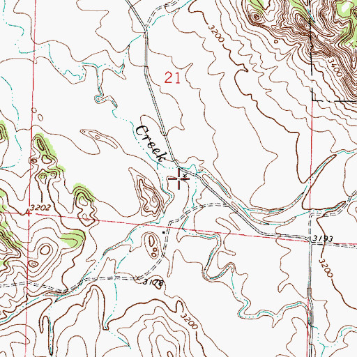 Topographic Map of 01S46E21DCBC01 Well, MT