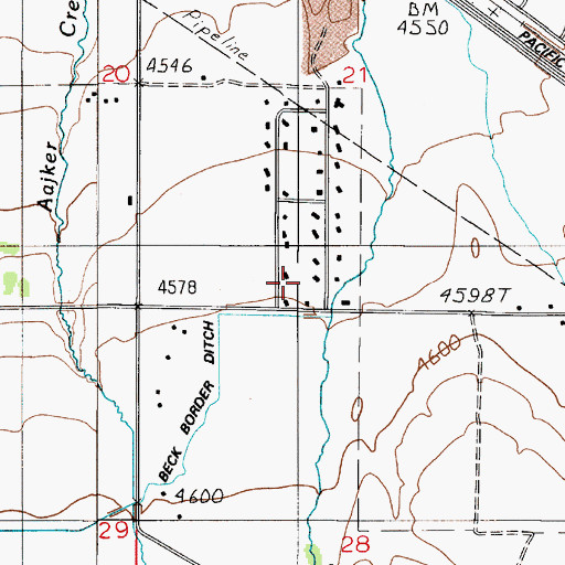 Topographic Map of 01S05E21CD__01 Well, MT