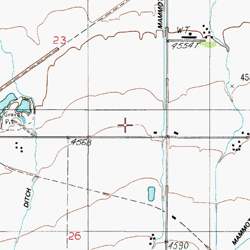 Topographic Map of 01S04E23DD__01 Well, MT