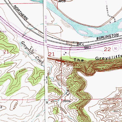 Topographic Map of 01S16E22CBBC01 Spring, MT
