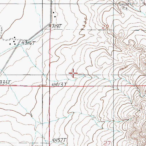 Topographic Map of 01S02E22CCDA01 Well, MT