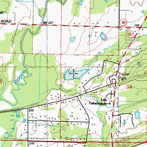 Topographic Map of Gribble Lake, AR
