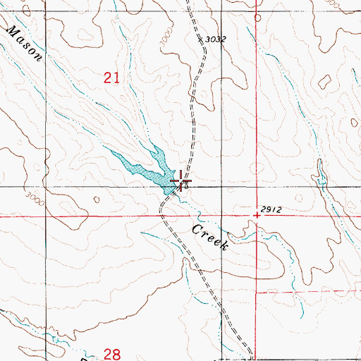 Topographic Map of 01S53E21DDCB01 Well, MT