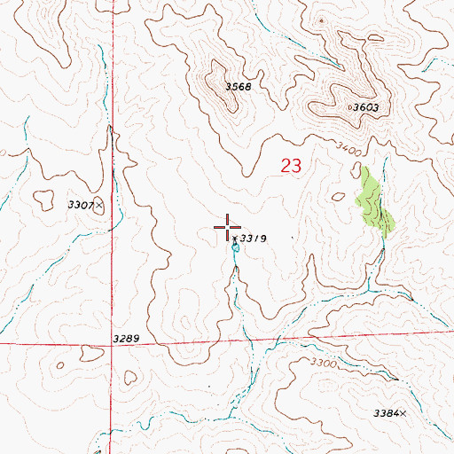 Topographic Map of 01S49E23CACD01 Well, MT