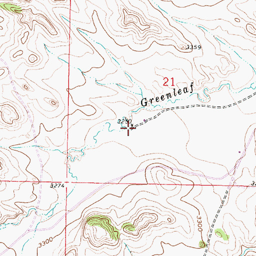 Topographic Map of 01S43E21CACD01 Well, MT
