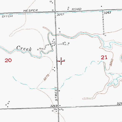Topographic Map of 01S25E21CBBB01 Well, MT