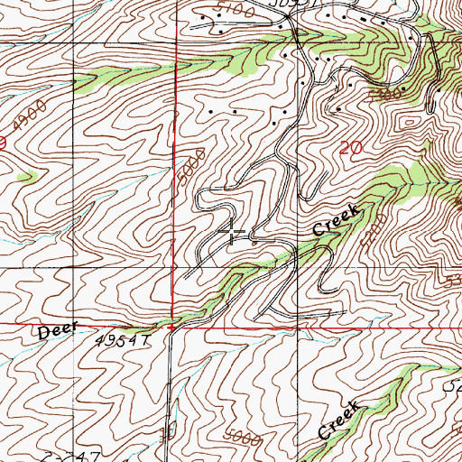 Topographic Map of 01S06E20CBDD01 Well, MT