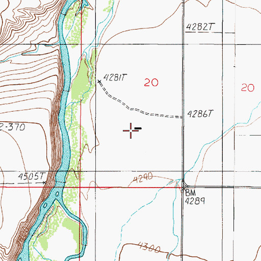 Topographic Map of 01S02E20CACC01 Well, MT