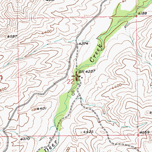 Topographic Map of 01S15E22ACCC01 Spring, MT