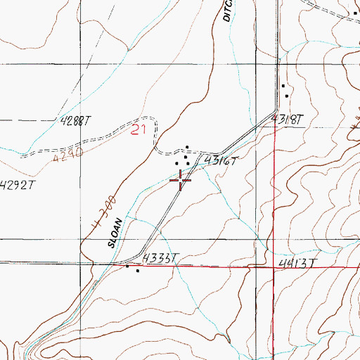 Topographic Map of 01S02E21DBDB01 Well, MT