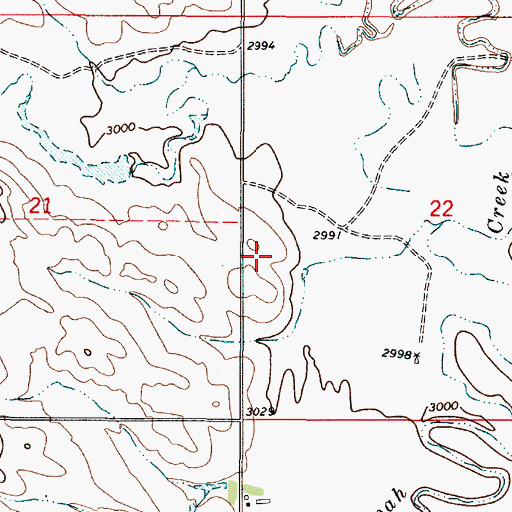 Topographic Map of 01S51E22CBBD01 Well, MT