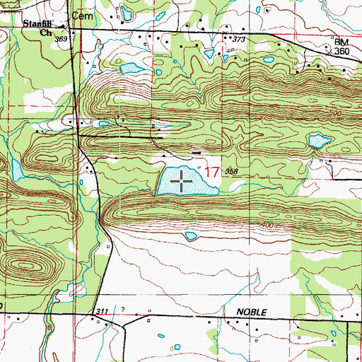 Topographic Map of Mills Valley Lake, AR