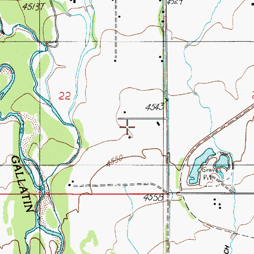 Topographic Map of 01S04E22DA__02 Well, MT