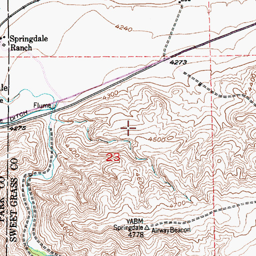Topographic Map of 01S12E23ACBD01 Well, MT