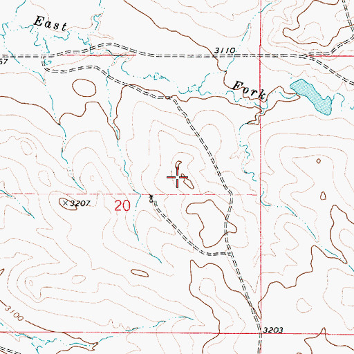 Topographic Map of 07S52E10DACC01 Well, MT