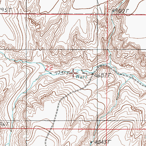 Topographic Map of 01S01E22DBAA01 Well, MT