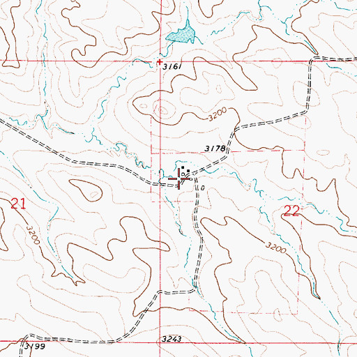 Topographic Map of 01S52E22BCCA01 Well, MT