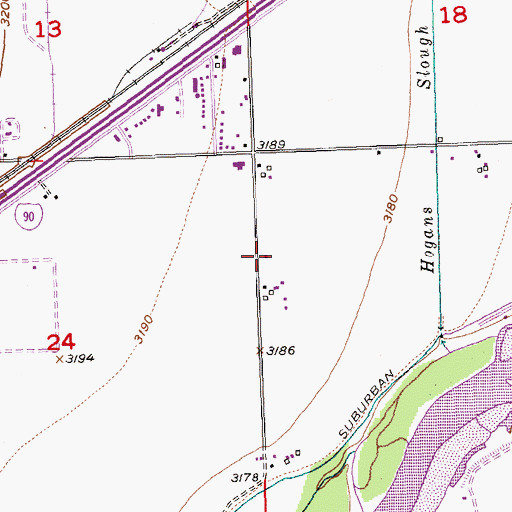 Topographic Map of 01S26E19BCBB01 Well, MT