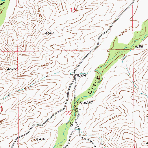Topographic Map of 01S15E22ABCC01 Well, MT