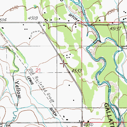 Topographic Map of 01S04E21AD__01 Well, MT