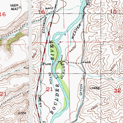 Topographic Map of 01S14E21AADD01 Well, MT
