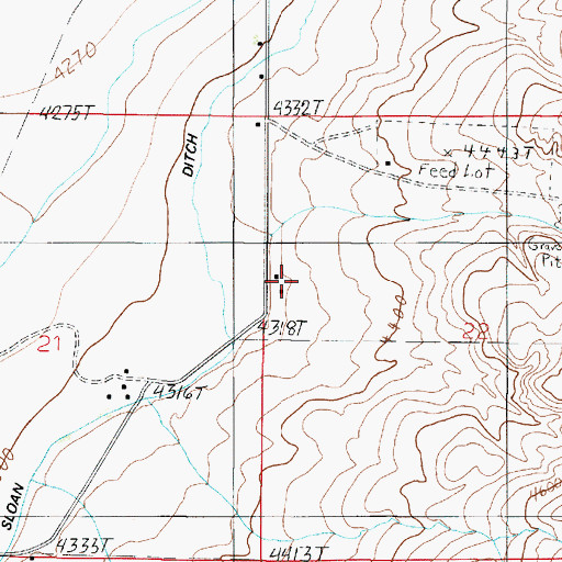 Topographic Map of 01S02E22BCCB01 Well, MT