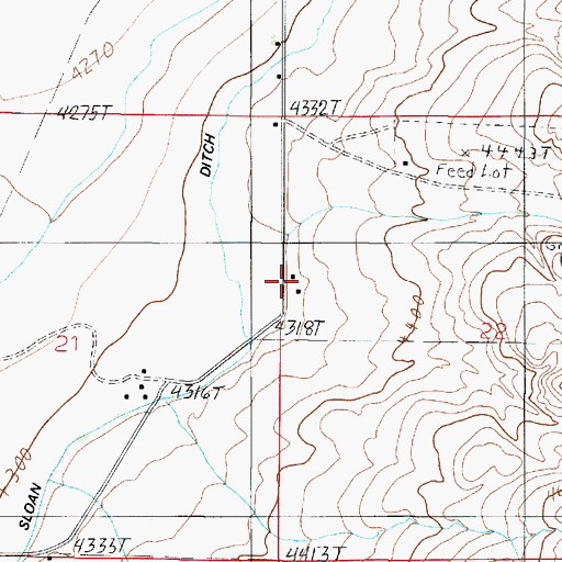 Topographic Map of 01S02E22BCBC01 Well, MT