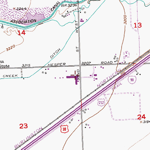 Topographic Map of 01S25E23AAAC01 Well, MT