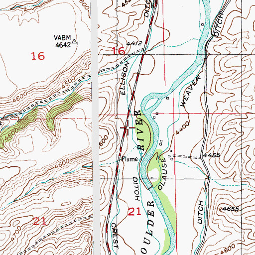 Topographic Map of 01S14E21AABB01 Well, MT