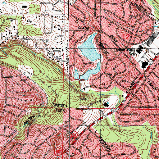 Topographic Map of Little Indian Lake Number One Dam, AR